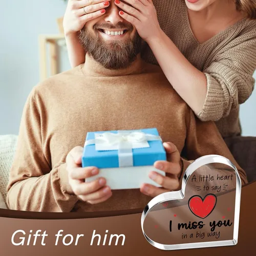 Vista 3 de Regalos para novia para mi novio, romántico día de San Valentín, regalo para él, su novio, novia, marido, esposa, corazón acrílico, recuerdo