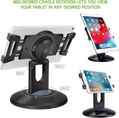 Vista 7 de Soporte para iPad, tableta, quiosco, mesa de cocina, soporte de escritorio compatible con iPad, Air, Pro, Mini, Galaxy, Kindle, Microsoft Surface