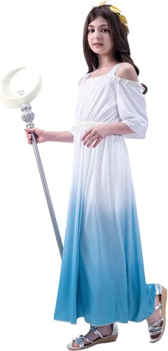 Vista 2 de PGOND Disfraz griego para niñas, disfraz de princesa de Halloween