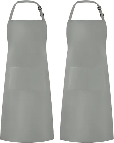 Vista 26 de Syntus Delantal ajustable con 2 bolsillos, delantales de cocina para mujeres, hombres, chef