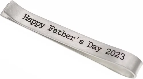 Vista 3 de Personalized Tie Bar Tie Clip with Birthstones Father's Day For Gift for Dad or Grandpa Sterling Silver