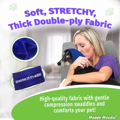 Vista 9 de Happy Hoodie La banda calmante original para perros y gatos - Marca americana - Alivio de la ansiedad/Protección contra el ruido-Aseo-Truenos-Fuegos