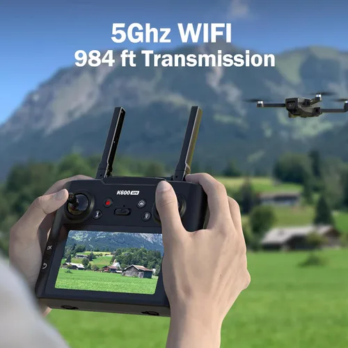 Vista 2 de Dron GPS con cámara EIS 4K de 4.5" LCD en el controlador, drones FPV con modo Al Track&Orbit con profesional con retorno automático y seguimiento