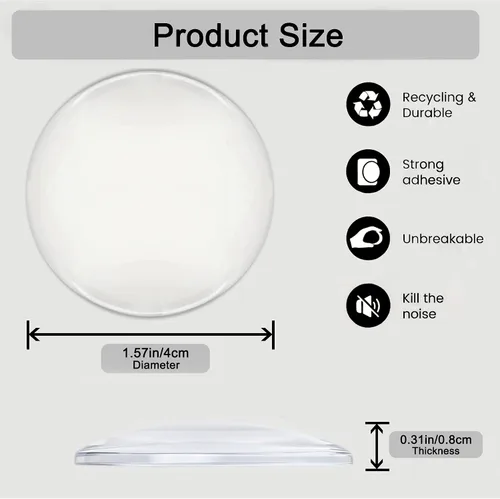 Vista 2 de 24 protectores de pared para tope de puerta de 1.57 pulgadas, protector de pared para pomos de puerta, autoadhesivo, protectores de pared de goma