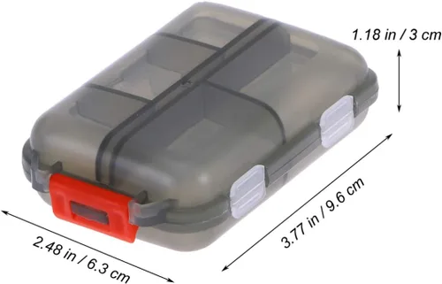 Vista 2 de COHEALI Organizador de píldoras portátil, caja de píldoras de viaje con 10 compartimentos para uso diario, organizador de doble capa, contenedor
