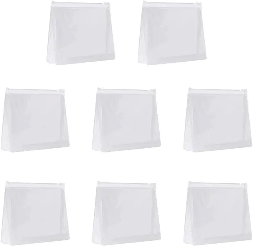 Vista 8 de JIAKAI 12pcs Mini Pequeño PVC Transparente Plástico Cosmético Organizador Bolsa Bolsa Con Cierre De Cremallera Para Viajes De Vacaciones, Baño Y