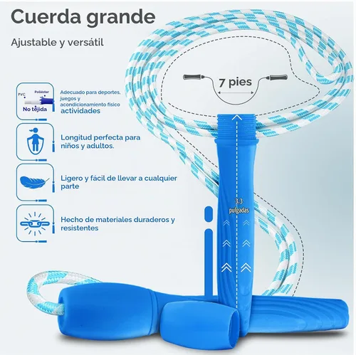 Vista 2 de Ram Pro - Cuerda de saltar multiusos con asas de plástico para cualquier nivel de habilidad, 12 unidades, 6 colores (2 de cada uno)