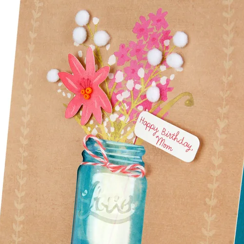 Vista 4 de Tarjeta de cumpleaños Hallmark Signature para mamá (Flores)