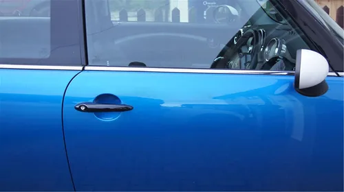 Vista 5 de Cubierta para manija de puerta lateral exterior de automóvil, carcasa de ABS brillante, accesorio compatible con Mini Cooper Serie R Mini Cooper