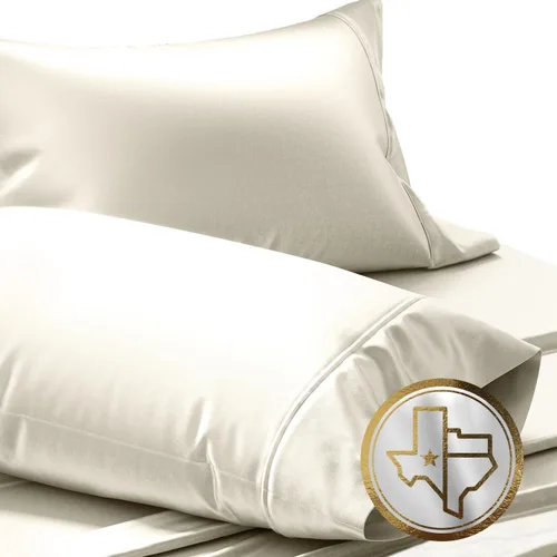 Vista 22 de TEXAS LINEN CO. Juego de 4 fundas de almohada de algodón egipcio premium tamaño estándar/queen - Fundas de almohada de lujo de algodón de alto Gris