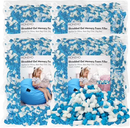 Vista 11 de Relleno de Espuma Viscoelástica con Gel Triturado de 1.13 kg, Relleno Cómodo y Suave para Silla de Puf, Relleno de Espuma Viscoelástica