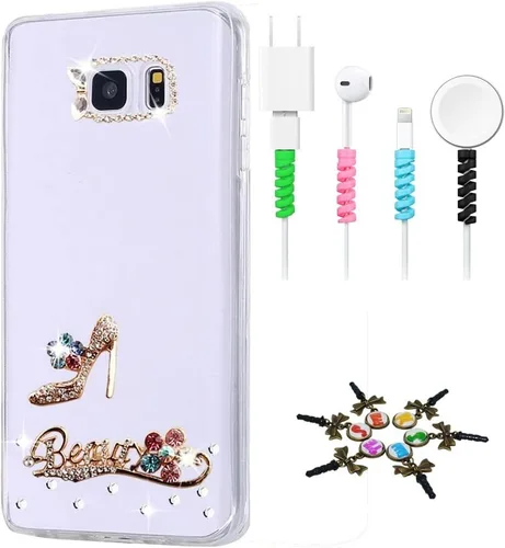 Vista 6 de Bling Case SSSGCDwCPSeries-5 - Funda con tapa y cristales brillantes, diseño 3D hecho a mano