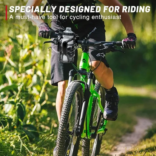 Vista 3 de Portavasos para bicicleta, aleación de aluminio, con carcasa de plástico elástico, tornillos de acero inoxidable para motocicleta, bicicleta, MTB