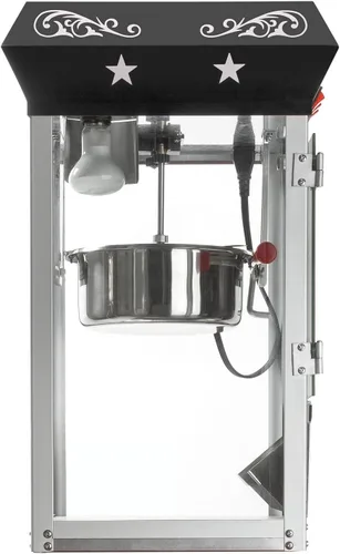 Vista 4 de Olde Midway - máquina de hacer palomitas estilo clásico, con hervidor de agua grande de 8 onzas, Negro