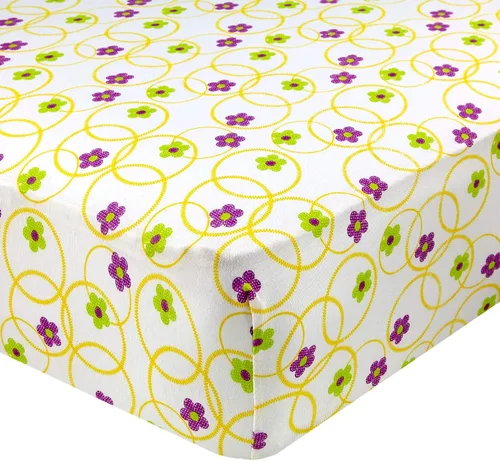 Vista 8 de Sábana ajustable de algodón tejido en jersey para cuna o cama para niño o niña, de Abstract