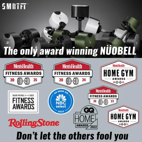 Vista 2 de Gronk Fitness - Mancuernas ajustables NUOBELL 5–80 lb Set Original NUOBELL 22 Pesos en 1 para entrenamiento de fuerza en el gimnasio en casa