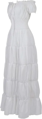 Vista 2 de Vestido de mujer renacentista, vestido de pirata, campesina, disfraz irlandés, medieval, bohemio, vestido largo, para feria renacentista