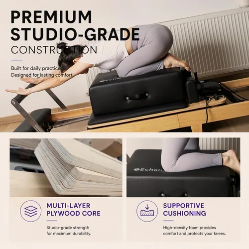 Vista 3 de EchoMe Pilates Reformer - Caja para sentarse, accesorio de pilates para ejercicios