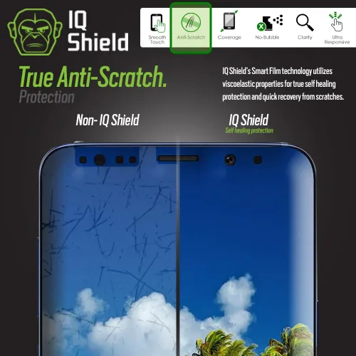 Vista 5 de IQShield Paquete de 2 protectores de pantalla para Samsung Galaxy S9 Plus/S9+ (compatible con fundas), compatible con identificación de huellas