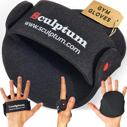 Vista 8 de Guantes de gimnasio anti-callo, acolchado adaptativo negro para entrenamiento con pesas, crossfit, fitness, protección de agarre cómodo