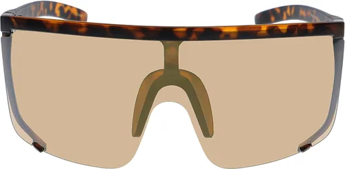 Vista 20 de Gafas de sol impecables unisex de gran tamaño con lentes espejadas, montura negra mate Espejo púrpura