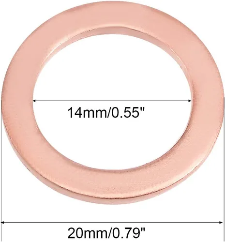 Vista 3 de uxcell Arandela plana de cobre de 0.551 in x 0.787 in x 0.059 in para tornillo de tornillo