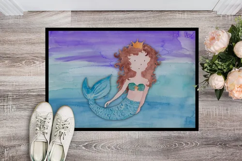 Vista 2 de Caroline's Treasures BB7422MAT - Felpudo de sirena morena de 18 x 27 pulgadas, tapete para puerta delantera, para interiores y exteriores