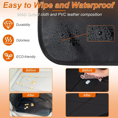 Vista 5 de Husfunov - Protector de asiento de auto, paquete de 2 unidades de almohadilla para asiento de auto, con el acolchado más grueso y respaldo
