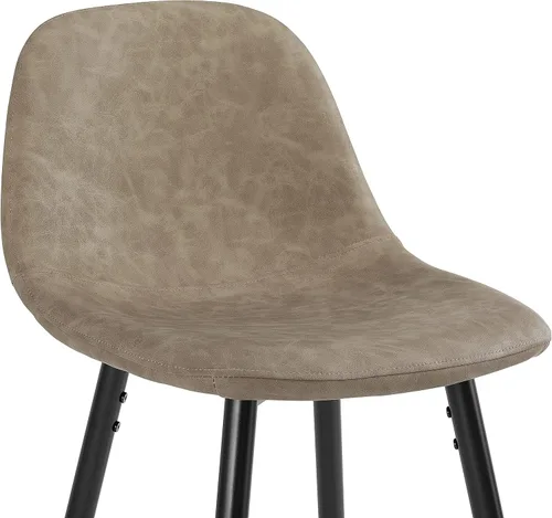 Vista 9 de Crosley Furniture Weston - Juego de 2 taburetes de bar tapizados con altura de mostrador, color marrón desgastado/negro mate