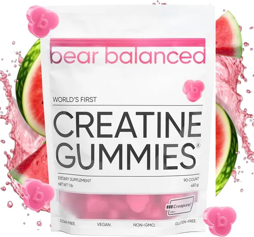 Vista 10 de Bear Balanced Gomitas de Creatina para Hombres y Mujeres - Creapure® Creatina Monohidrato, L-Teanina, L-Tirosina y B12 para el Crecimiento Muscular