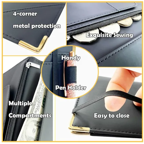 Vista 4 de Diseña tu propio libro de mesera, personaliza libros de servidor para mesera de 20 x 13 cm (8 x 5 pulgadas), cartera de servidor con bolsillo