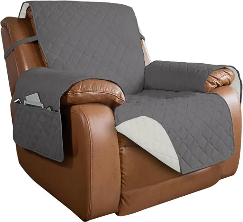 Vista 53 de PureFit - Funda de sofá acolchada reversible, protector de muebles impermeable, funda de sofá lavable con espuma antideslizante y correas elásticas