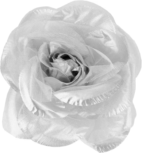 Vista 13 de Broche Multifuncional para Mujer con Flor Rosa de Pétalos Transparentes Pin Clip para Cabello