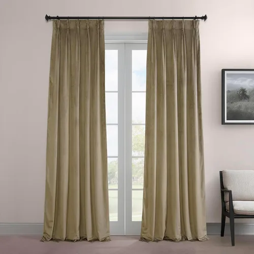 Vista 22 de HPD Half Price Drapes Cortinas Opacas de Terciopelo - 84 Pulgadas de Largo 1 Panel Cortina Opaca Signature Plisada para Sala de Estar y Dormitorio