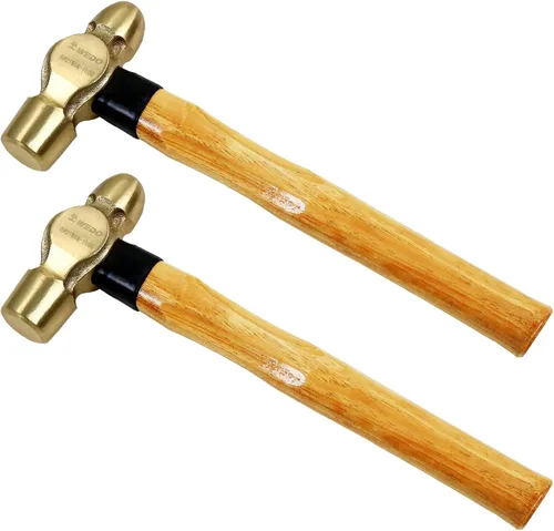 Vista 7 de WEDO Martillo de Bola de Latón con Mango de Fibra de Vidrio, Martillo de Bola Pein, 1lb, 280mm, 11