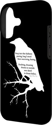 Vista 2 de Edgar Allan Poe - Raven - Black Background (White Available) Case for iPhone 17