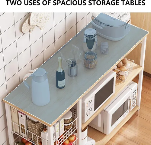 Vista 7 de Shelves Kitchen Storage Shelves with Cabinet Doors, Multi-Layer Floor Standing Rack Shelf Ideal for Bathroom, Closet, Garage, Organizers and