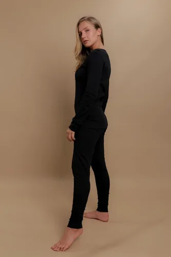 Vista 6 de Cottonique Leggings hipoalergénicos de capa base térmica para mujer, hechos de 100% algodón orgánico