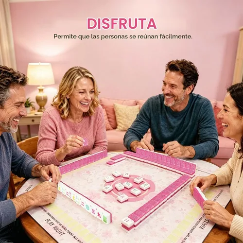 Vista 7 de Mahjong - Juego de azulejos de 160 unidades, acrílico rosa brillante