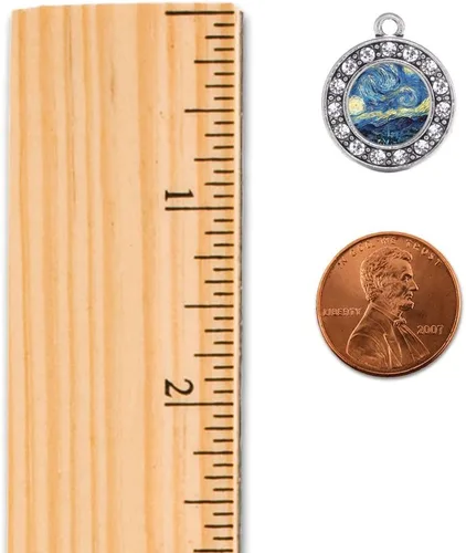 Vista 2 de Inspired Silver - Pendientes colgantes de gancho francés con dije de círculo de plata con joyas de circonita cúbica