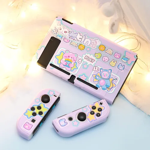 Vista 7 de GeekShare Protective Case Slim Cover Case Compatible with Nintendo Switch and Joy Con - Shock-Absorption and Anti-Scratch Animal Fighter