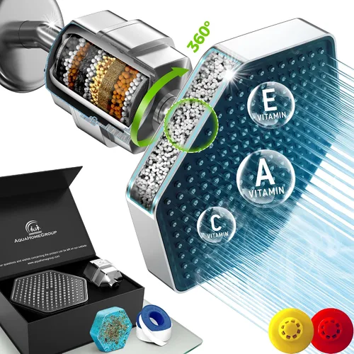 Vista 11 de AquaHomeGroup Juego de cabezal de ducha filtrado de lujo, filtro de ducha de 20 etapas para agua dura, cloro, fluoruro, metales pesados, cabezal