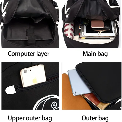 Vista 6 de Asge Bolso escolar de nylon de la moda de las, Oslei128-2, Mochilas Daypack