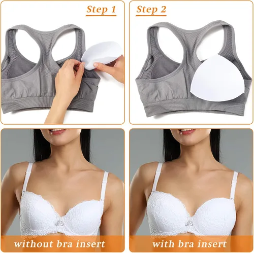 Vista 4 de Geyoga 12 pares de inserciones de brasier deportivo triangular, almohadillas de inserción de brasier extraíble