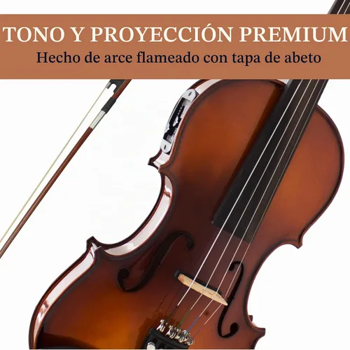 Vista 2 de Violín acústico/eléctrico de ébano Cecilio CVNAE, 4/4 (tamaño completo)