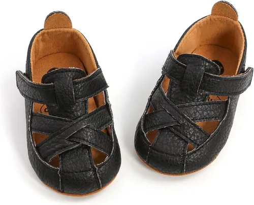 Vista 4 de Sandalias de verano unisex para bebés y niñas, suela de goma antideslizante suave de primera calidad, zapatos para caminar en la playa al aire libre