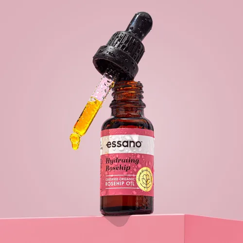 Vista 8 de Essano Aceite de rosa mosqueta orgánico prensado en frío, cuidado de la piel y cuidado corporal con vitamina E, polifenoles, aceite facial