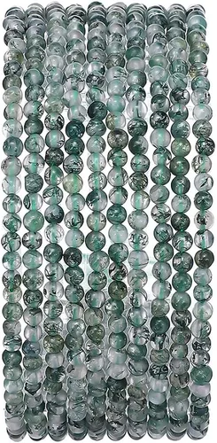 Vista 30 de BEADIA Cuentas redondas de jade africano natural de piedra suelta semipreciosas para hacer joyas 4MM 38cm/hebra