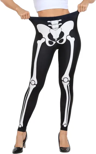 Vista 5 de HDE Leggings de entrenamiento con diseño de moda. Divertidos estampados impresos con gráficos de moda