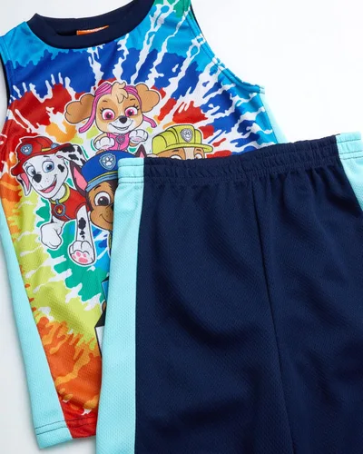 Vista 2 de Nickelodeon Conjunto de pantalones cortos de Paw Patrol para niños, camiseta y pantalones cortos de 2 piezas (bebéniño pequeño)